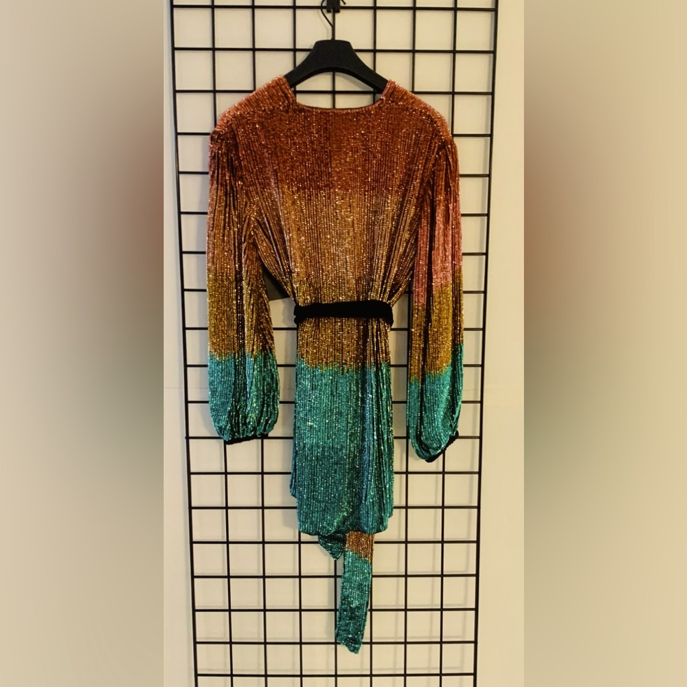 Retrofete Gabrielle Sequin Ombre Robe Dress - Picture 8 of 9